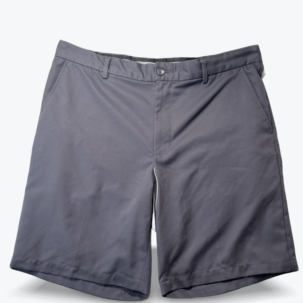 Greg Norman Tasso Elba Golf Shorts Flat Front Gray Performance Mens Size 38